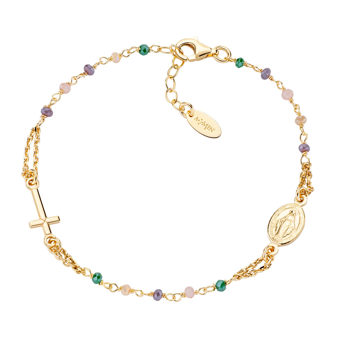 Rosari Con Cristalli | Bracciale rosario | BRO10GTOVE3