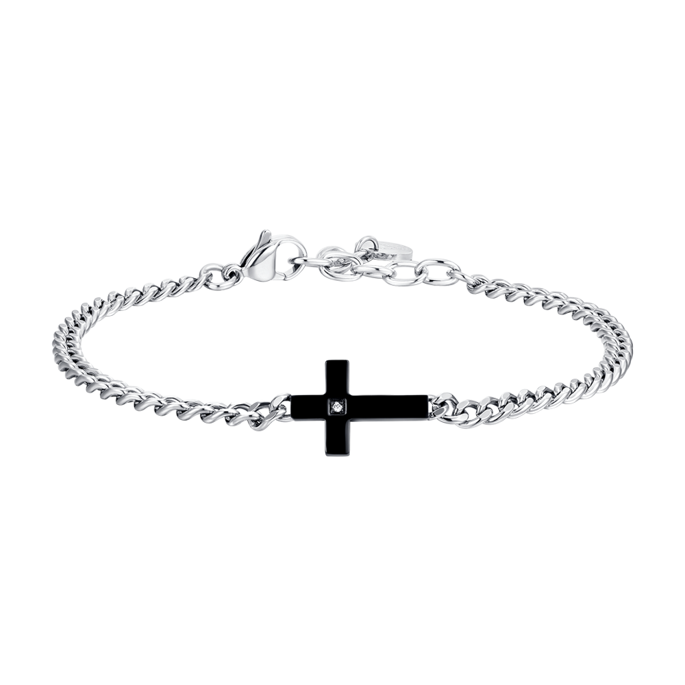 LUCA BARRA BRACCIALE UOMO IN ACCIAIO CON ELEMENTI SILVER E PIETRE MULTICOLOR LUCA BARRA BRACCIALE UOMO IN ACCIAIO CON ELEMENTI SILVER E PIETRE MULTICOLOR