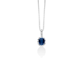 Collana Miluna in oro bianco 18 kt con zaffiro blu naturale da 0,43 ct e tre diamanti naturali.