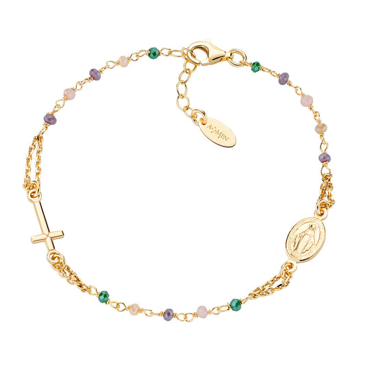 Rosari Con Cristalli | Bracciale rosario | BRO10GTOVE3
