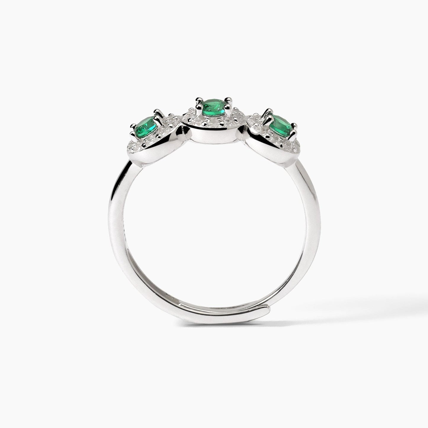 MABINA | Anello in argento con smeraldi sintetici | MILANESIENNE | 523369
