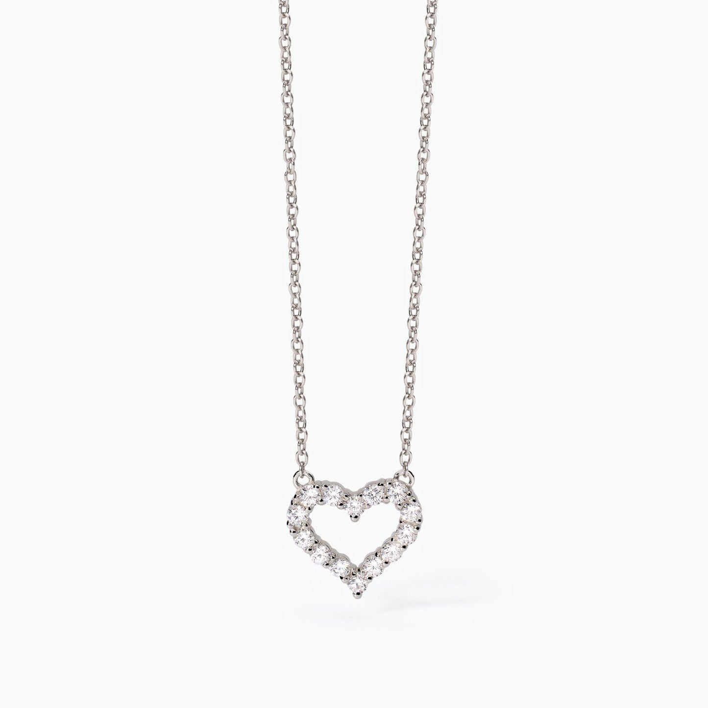 MABINA | Girocollo in argento con cuore e zirconi | HAPPY LOVE | 553681