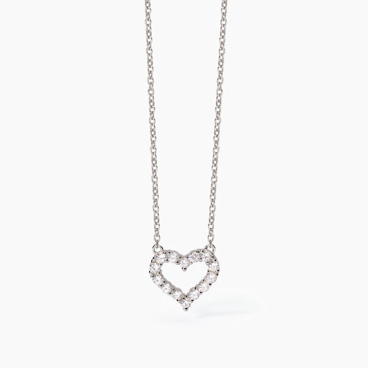 MABINA | Girocollo in argento con cuore e zirconi | HAPPY LOVE | 553681