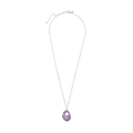 Collana B Rocks da donna in acciaio Breil inossidabile con pendente in ametista naturale e iconico taglio B Rocks, simbolo distintivo della collezione.