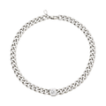 Collana Amor Lux da donna in acciaio Breil inossidabile lucido, con catena groumette e elemento ottagonale con cubic zirconia bianco dal taglio a cuore.
