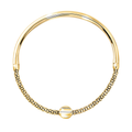Collana Magnetica System da donna in acciaio Breil inossidabile lucido con finitura PVD oro 14K, composta da due elementi versatili e intercambiabili.