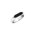 Anello da uomo Breil della collezione Stylize, con cristalli, in acciaio color argento, misura 25.