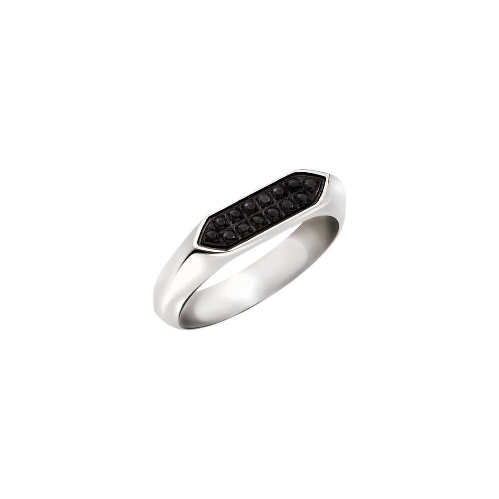 Anello da uomo Breil della collezione Stylize, con cristalli, in acciaio color argento, misura 25.
