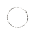 Bracciale uomo Keen con la stessa catena a elementi cilindrici in acciaio lucido della collana Keen TJ4112, qui con chiusura a moschettone che ne regola la vestibilita' â€” funzione assente sulla collana a lunghezza fissa.