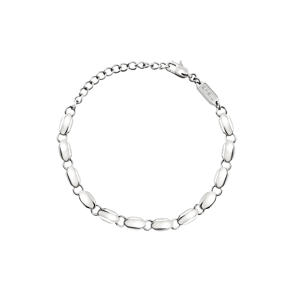 Bracciale uomo Nexus con la stessa catena a elementi esagonali in acciaio lucido della collana Nexus TJ4156, qui in formato bracciale e con chiusura a moschettone regolabile.