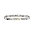 Bracciale da uomo Breil della collezione Duetto, in acciaio color argento e oro.