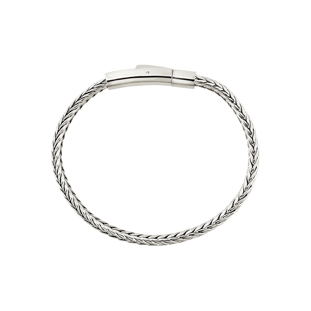 Bracciale da uomo Breil della collezione Holt Ext, in acciaio color argento, misura S.