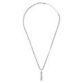 Collana uomo Eterna in acciaio Breil con pendente in acciaio lucido e cubic zirconia bianchi, pensata per chi cerca un tocco luminoso senza virare su pietre colorate o materiali preziosi tradizionali.