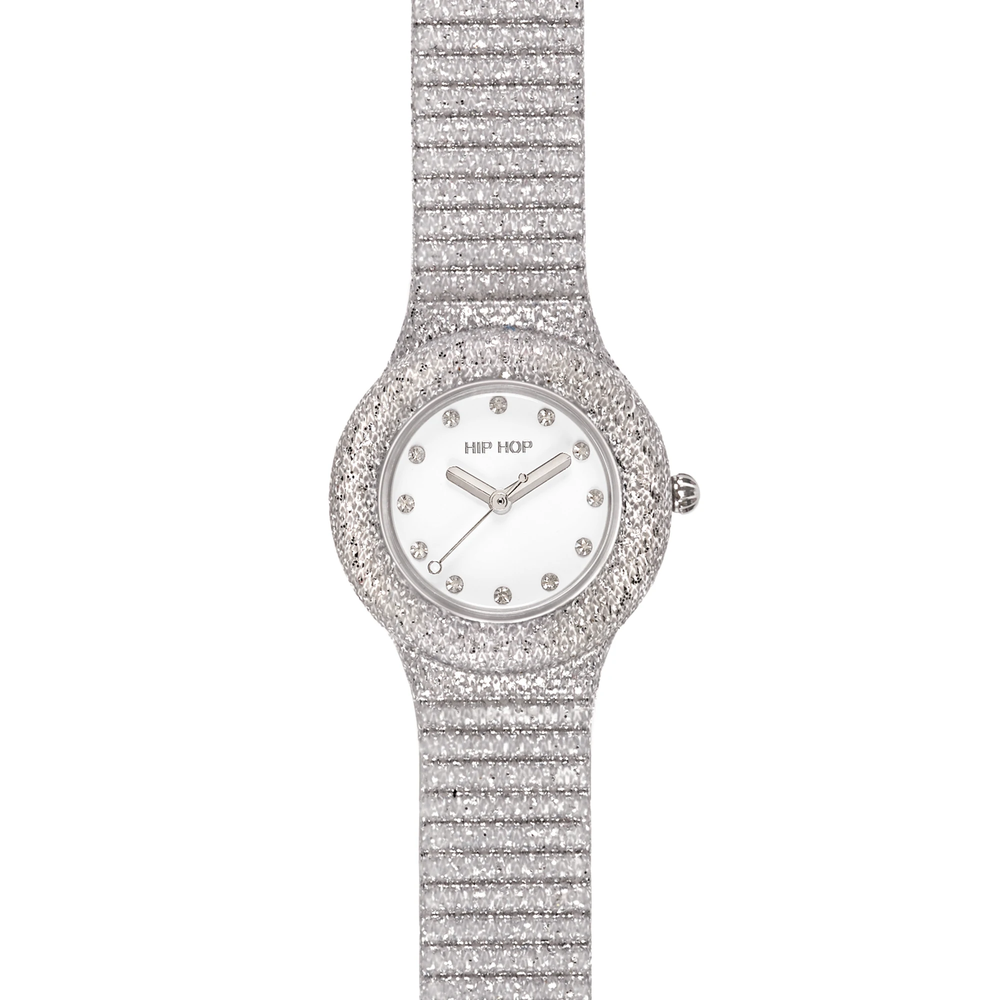 L'orologio Hip Hop Shimmer Crush reinterpreta il tessuto lurex, storicamente associato all'alta moda.