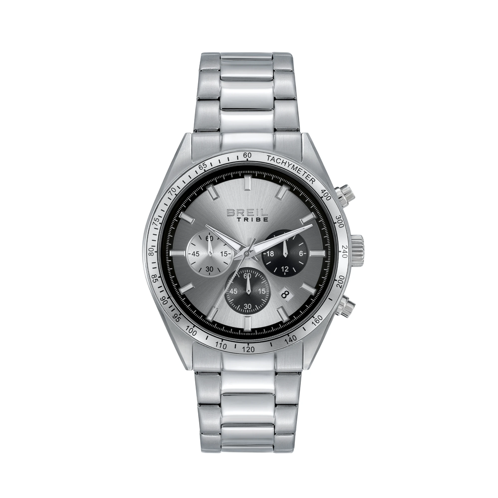 Orologio da uomo Breil Tribe della collezione Eco, in acciaio color argento.