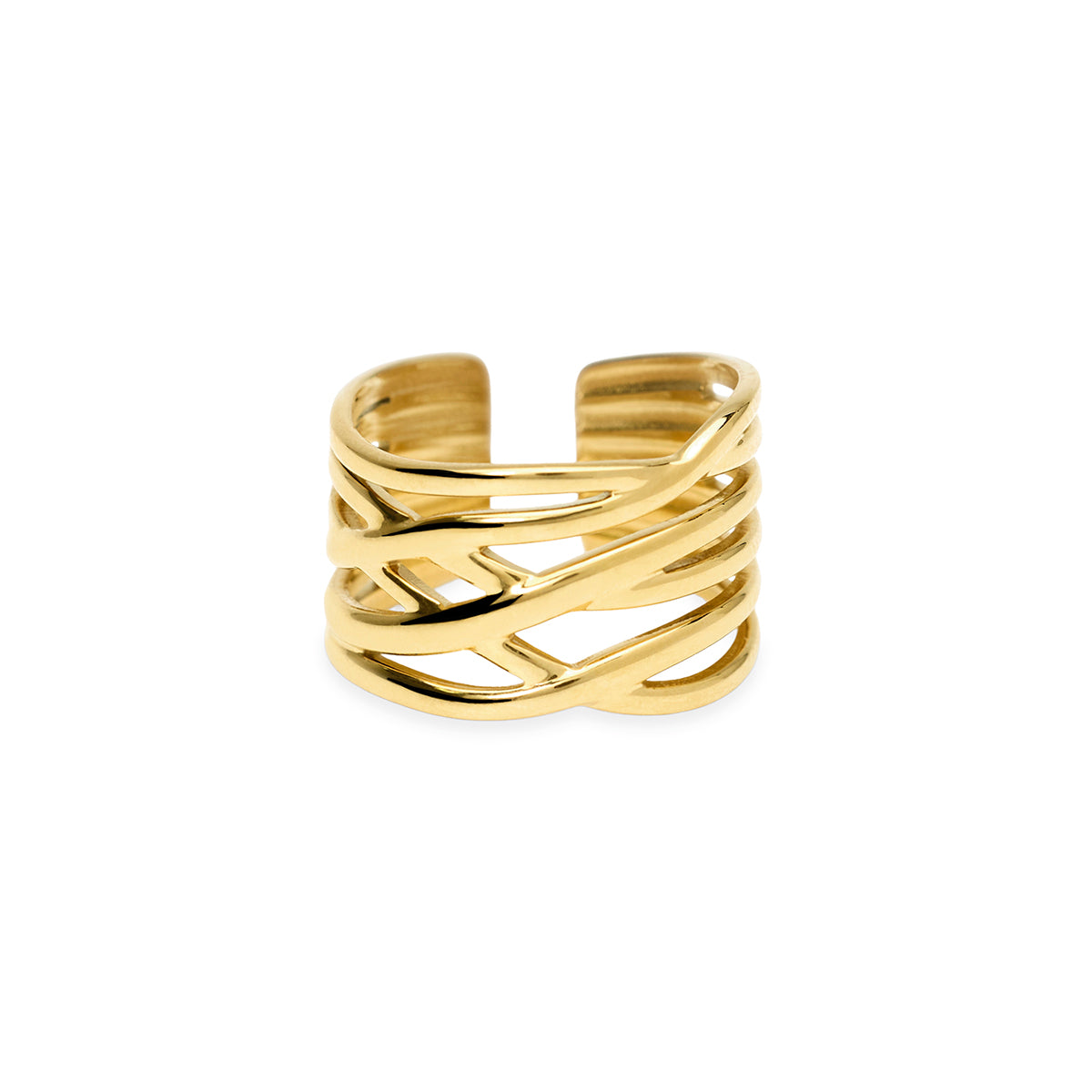 Kidult | anello in acciaio 316l pvd giallo | style 104 | 821010