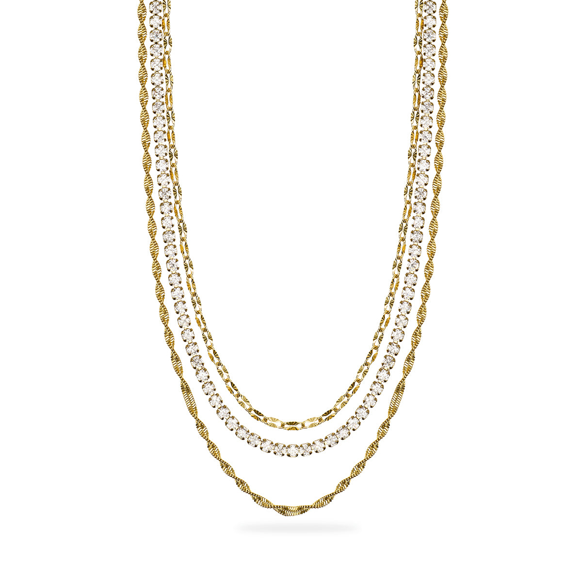 Kidult | girocollo in acciaio 316l pvd giallo cristalli | style 08 | 851172