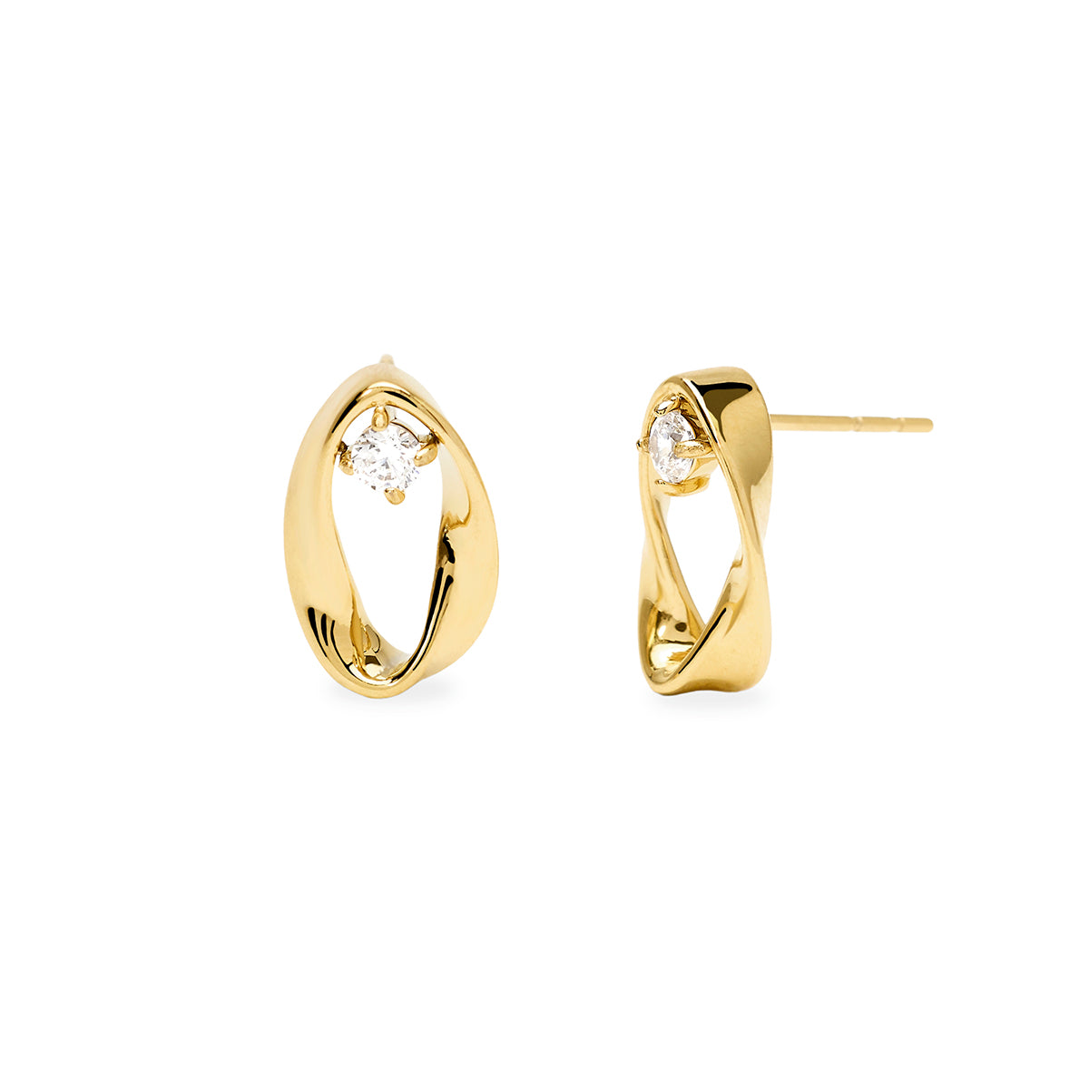 Kidult | orecchini in acciaio 316l pvd giallo zirconi | style 86 | 861154