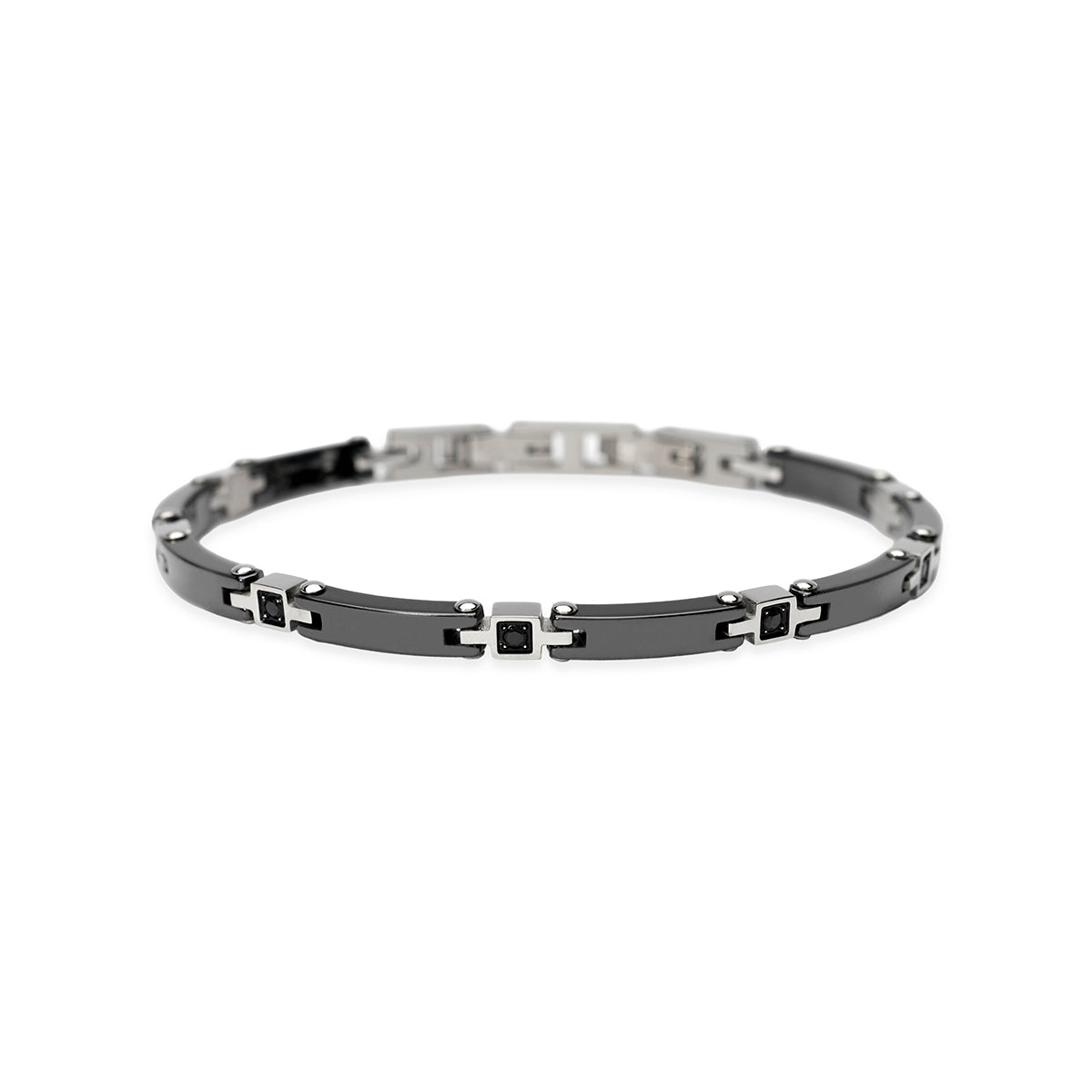 Kidult | bracciale in acciaio 316l ceramica cristalli | style 22 | 831263