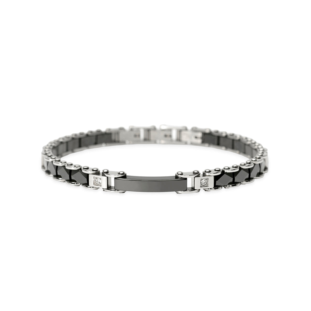 Kidult | bracciale in acciaio 316l ceramica cristalli | style 22 | 831266