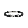 Kidult | bracciale in acciaio 316l lab leather cristalli | style 52 | 831291