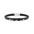 Kidult | bracciale in acciaio 316l pvd nero lab leather | style 52 | 831292