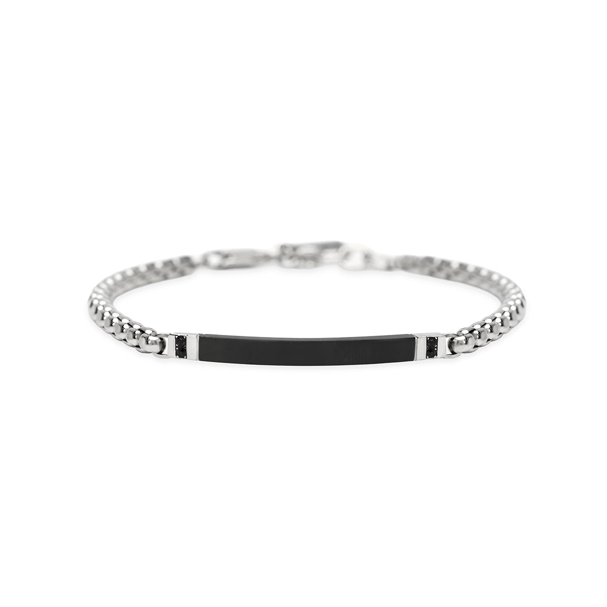 Kidult | bracciale in acciaio 316l pvd nero cristalli | style 17 | 831293