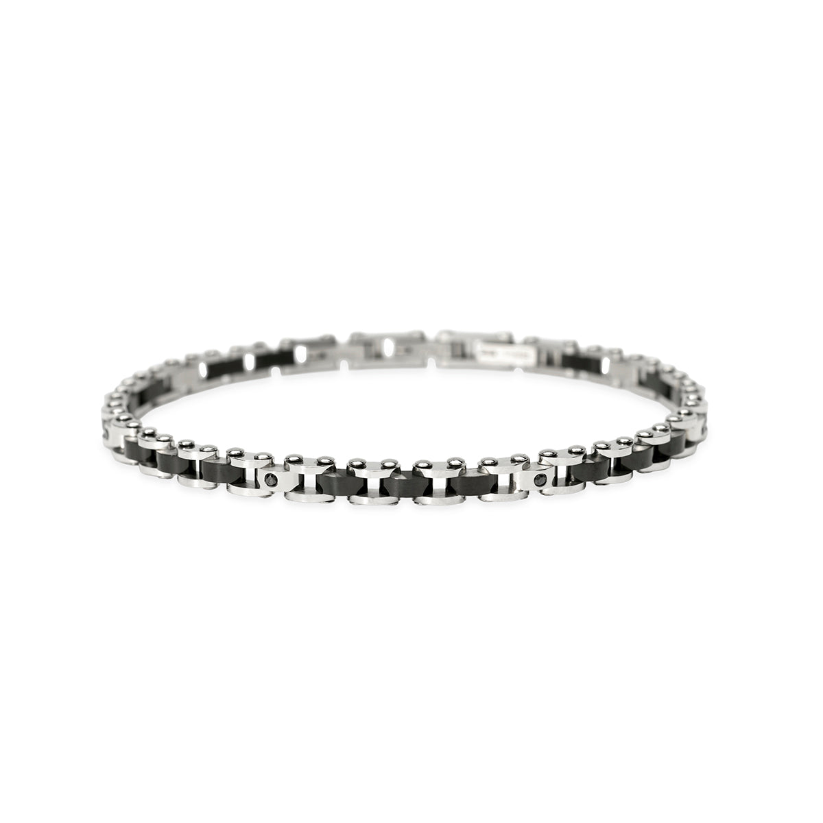 Kidult | bracciale in acciaio 316l pvd nero cristalli | style 66 | 831306