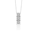 Collana trilogy Miluna in oro bianco 18 kt con pendente multipietra e diamanti naturali per 0,572 ct complessivi.