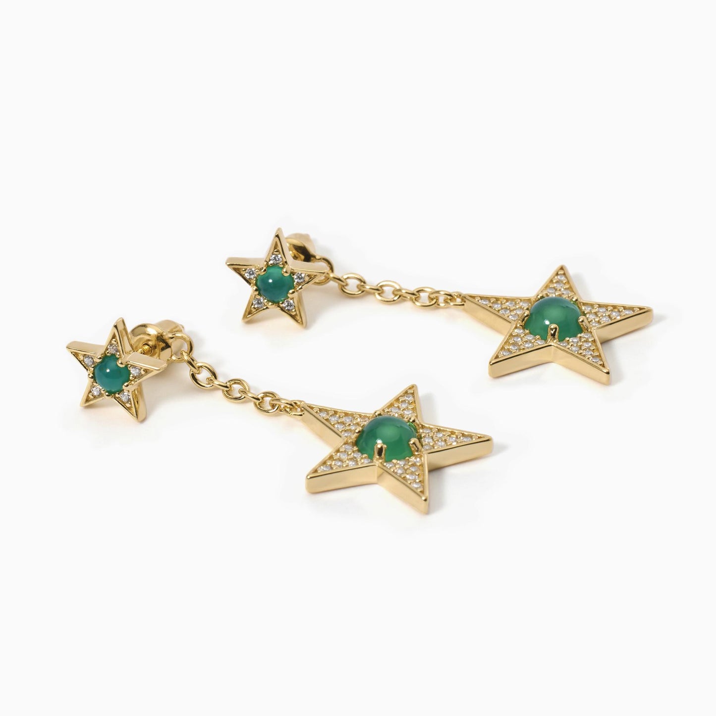 Mabina | Orecchini stella dorato e agata verde | starlet | 563556