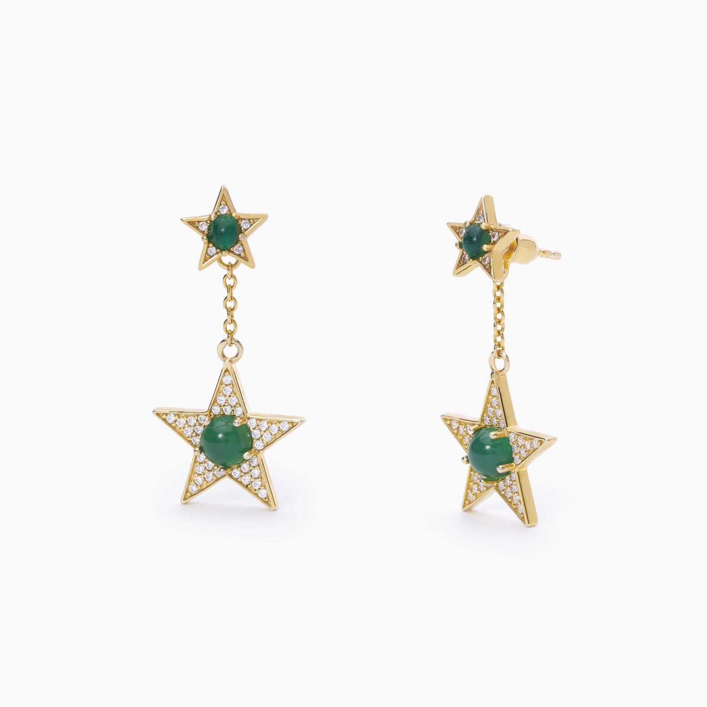Mabina | Orecchini stella dorato e agata verde | starlet | 563556