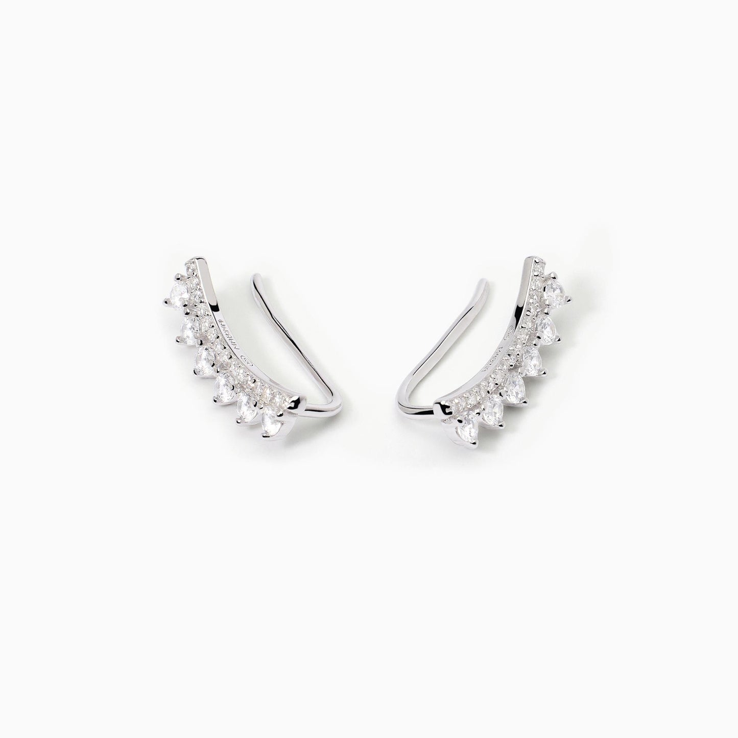 Mabina | Orecchini rampicanti in argento con zirconi bianchi | Jennifer | 563609