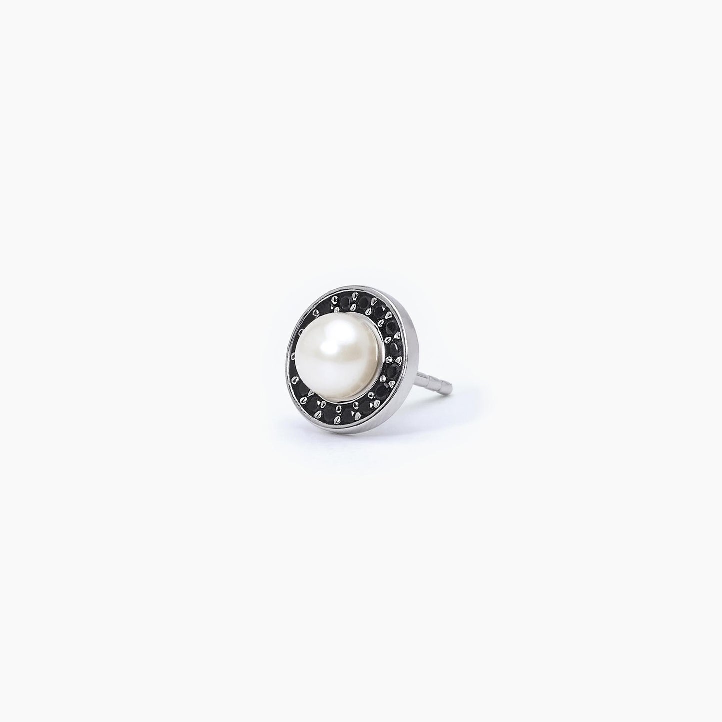 Mabina Uomo | Mono orecchino in argento con perla coltivata a bottone | Monomania | 563631
